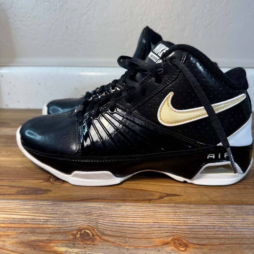 Nike Air Visi Pro 2 Basketball Shoes Black/White/Gold (Size 7)